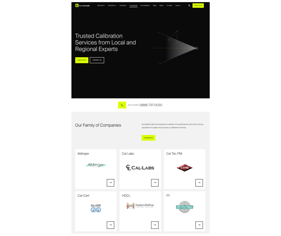 AL website page screenshot